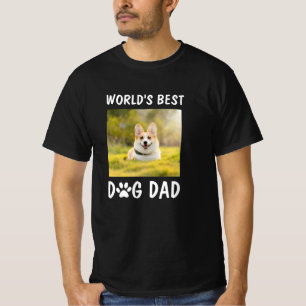 World's Best Dog Dad Personalized Pet Photo  T-Shi T-Shirt