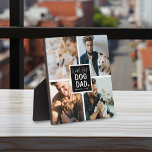 'Worlds Best Dog Dad' Photo Collage Plaque<br><div class="desc">Show off your dog dad status with this cute photo collage plaque featuring four square photos of you and your pet. "Worlds Best Dog Dad" appears in the centre in calligraphy script and fun lettered typography on a black square with a cute white heart. Personalize by adding name/s.</div>