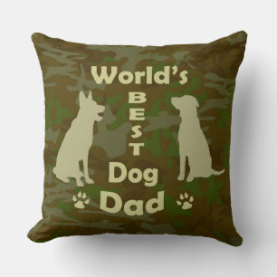 World's Best Dog Dad Throw Pillow