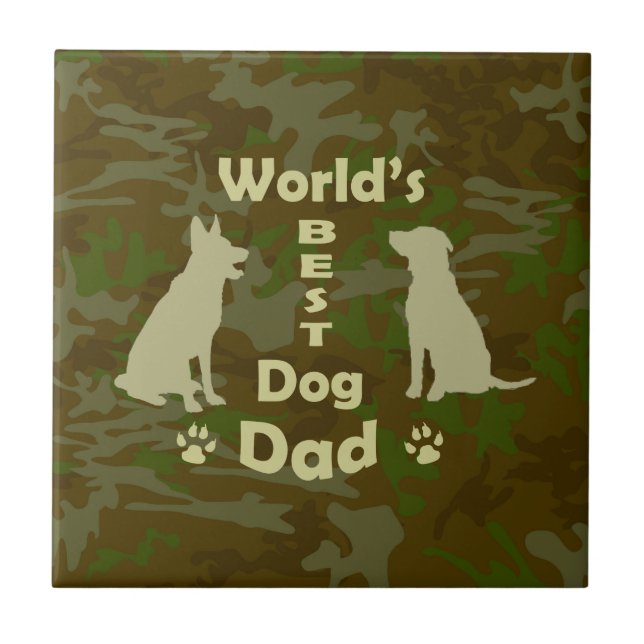World's Best Dog Dad Tile (Front)