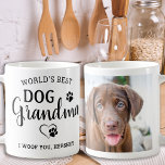 World's Best Dog Grandma Personalized Pet Photo Coffee Mug<br><div class="desc">World's Best Dog Grandma ... Surprise your favourite Dog Grandma this Mother's Day , Christmas or her birthday with this super cute custom pet photo mug. Customize this dog grandma mug with your dog's favourite photo, and name. Great gift from the dog. COPYRIGHT © 2022 Judy Burrows, Black Dog Art...</div>