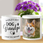World's Best Dog Grandpa Personalized Pet Photo Coffee Mug<br><div class="desc">World's Best Dog Grandpa ... Surprise your favourite Dog Grandpa this Father's Day , Christmas or his birthday with this super cute custom pet photo mug. Customize this dog grandpa mug with your dog's favourite photo, and name. Great gift from the dog. COPYRIGHT © 2022 Judy Burrows, Black Dog Art...</div>