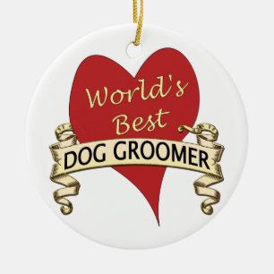World's Best Dog Groomer Ceramic Ornament