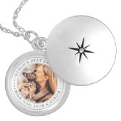 World's Best Dog Mom Classic Simple Photo Locket Necklace (Front)