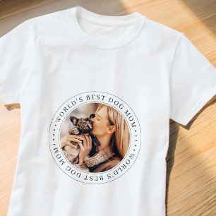 World's Best Dog Mom Classic Simple Photo T-Shirt