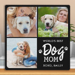 World's Best DOG MOM Custom 3 Photo Collage Plaque<br><div class="desc">World's Best Dog Mom... Surprise your favourite Dog Mom this Mother's Day , Birthday or Christmas with this super cute custom pet photo collage plaque. Customize this dog mom photo plaque with your 3 of your dog's favourite photos, and name. Perfect gift for all dog moms and dog lovers. Great...</div>