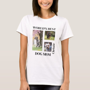 World's Best Dog Mom Custom Name Gift T-Shirt