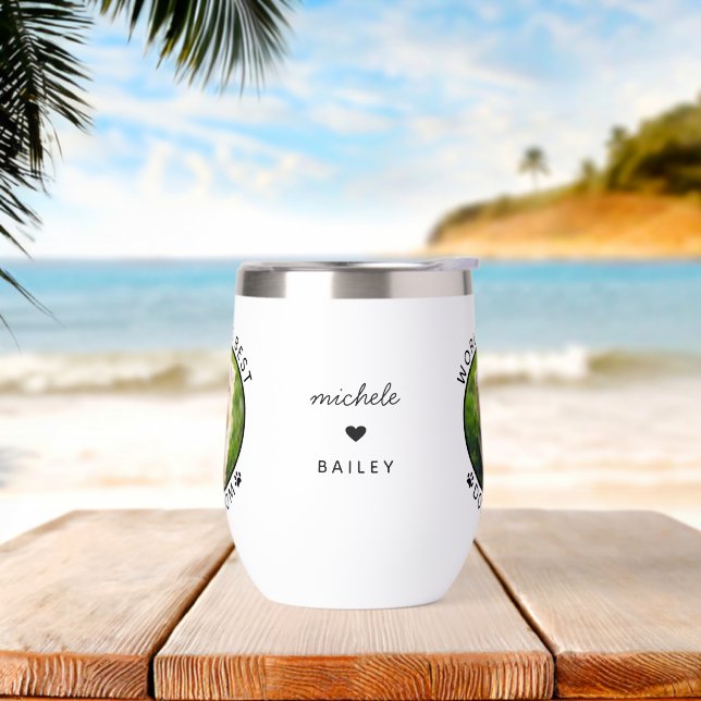 World's Best Dog Mom Custom Pet Name Photo (Beach)
