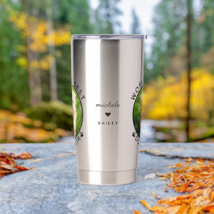 World's Best Dog Mom Custom Pet Name Photo Insulated Tumbler