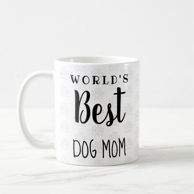 World's Best Dog Mom (custom text, add your text) Coffee Mug (Left)