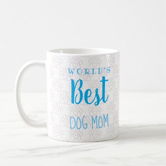 World's Best Dog Mom! (customizable) Coffee Mug (Left)