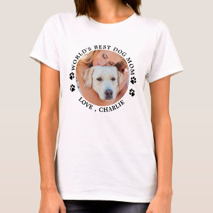 World's Best Dog Mom Cute Personalized Pet Photo T-Shirt