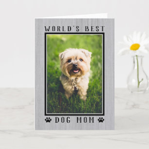 World's Best Dog Mom Happy Birthday Photo Rustic Card