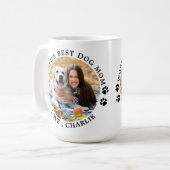 World's Best Dog Mom Paw Prints Pet Photo Coffee Mug (Front Left)
