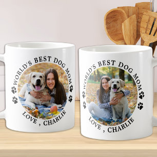 World's Best Dog Mom Paw Prints Pet Photo Coffee Mug