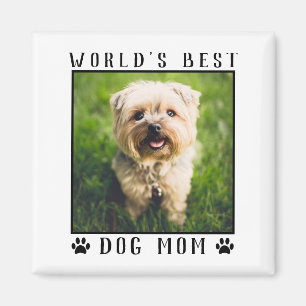 World's Best Dog Mom Paw Prints Photo Frame Magnet