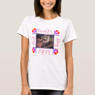 World's Best Dog Mom Personalized Cute Pet Photo T T-Shirt