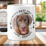 World's Best Dog Mom Personalized Pet Picture Coffee Mug<br><div class="desc">World's Best Dog Mom ... Surprise your favourite Dog Mom this Mother's Day , Christmas or her birthday with this super cute custom pet photo mug. Customize this dog mom mug with your dog's favourite photos, and name. Double sided - you can different photos on each side or the same,...</div>