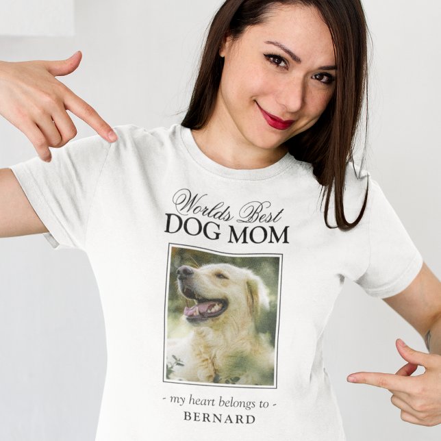 Worlds Best Dog Mom Pet Photo T-Shirt (Creator Uploaded)