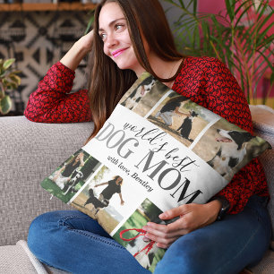 World's Best Dog Mom Picture Throw Pillow