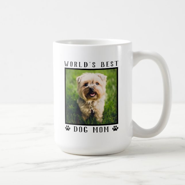 World's Best Dog Mom with Your Dog's Photo Coffee Mug (Right)