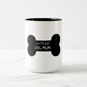 World's best dog mum bone Two-Tone coffee mug