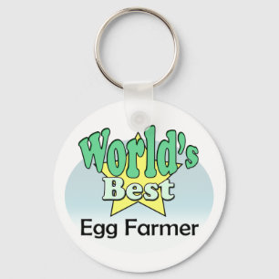 World's Best Egg Farmer Keychain