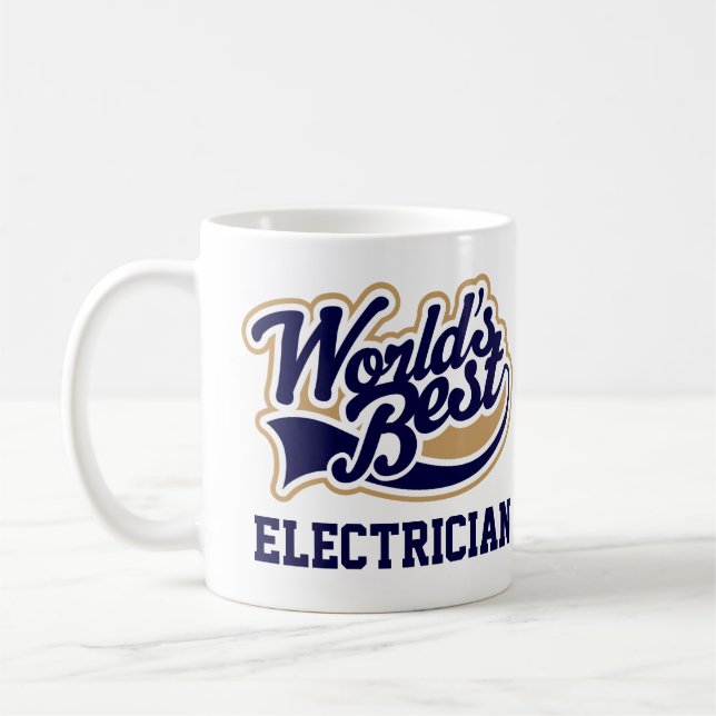 Worlds Best Electrician Appreciation Gift Coffee Mug (Left)