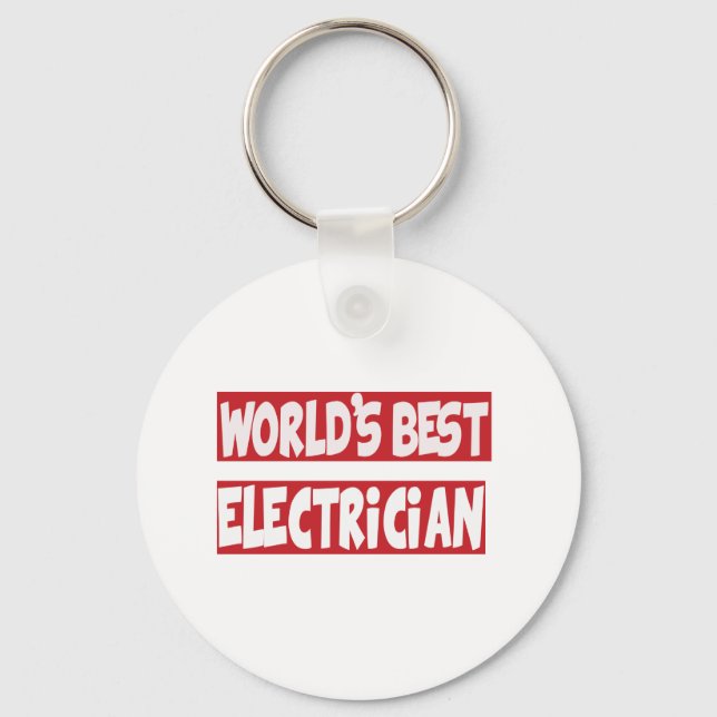 World's Best Electrician. Keychain (Front)