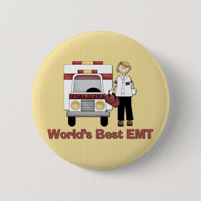 World's Best EMT Female 2 Inch Round Button (Front)