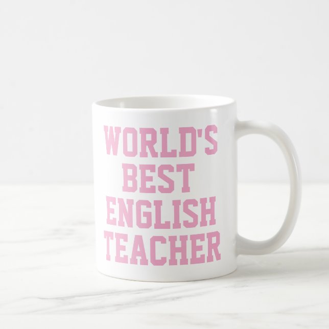 World's Best English Teacher Gift Mug Pink (Right)