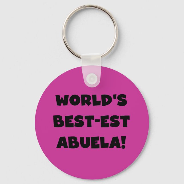 World's Best-est Abuela Black and White Gifts Keychain (Front)