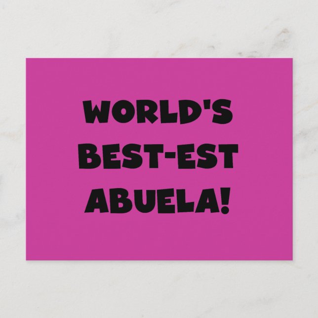 World's Best-est Abuela Black and White Gifts Postcard (Front)