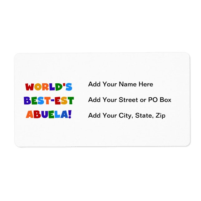 World's Best-est Abuela Bright Colours Tshirts (Front)