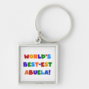 World's Best-est Abuela Bright Colours Tshirts Keychain