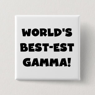 World's Best-est Gamma Black and White 2 Inch Square Button