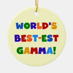 World's Best-est Gamma Bright Colours Gifts Ceramic Ornament