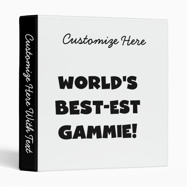 World's Best-est Gammie Black and White Gifts Binder (Front/Spine)