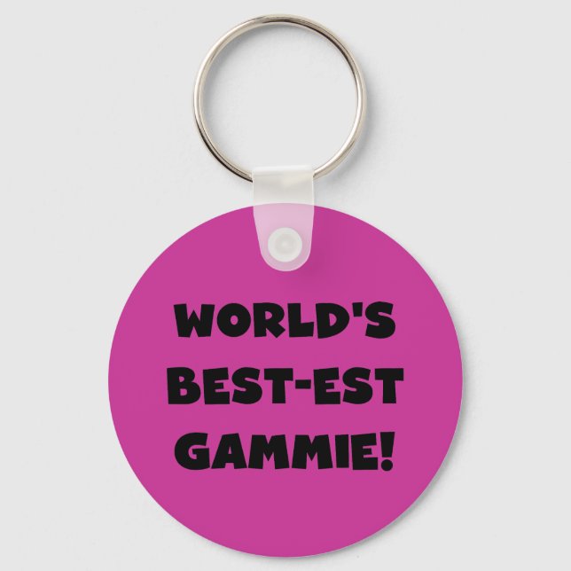 World's Best-est Gammie Black and White Gifts Keychain (Front)
