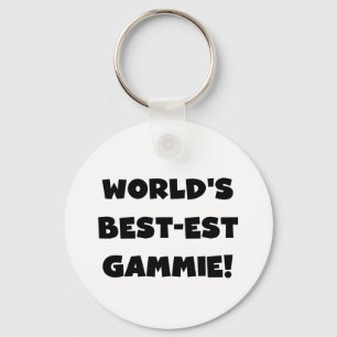 World's Best-est Gammie Black and White Gifts Keychain