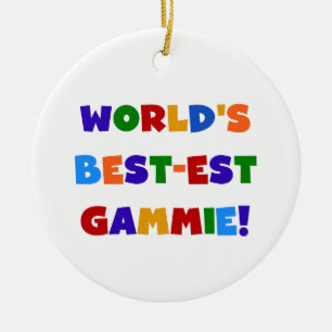 World's Best-est Gammie Bright Colours Gifts Ceramic Ornament