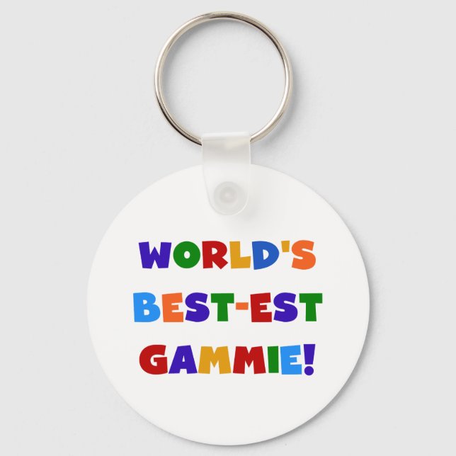 World's Best-est Gammie Bright Colours Gifts Keychain (Front)