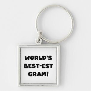 World's Best-est Gram Black Text Tshirts and GIfts Keychain