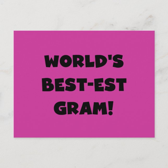 World's Best-est Gram Black Text Tshirts and GIfts Postcard (Front)