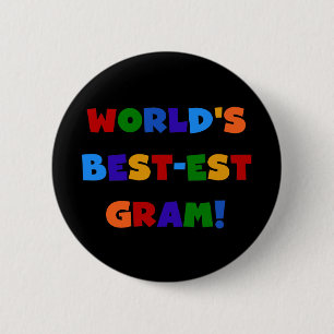 World's Best-est Gram Bright Colours Gifts 2 Inch Round Button
