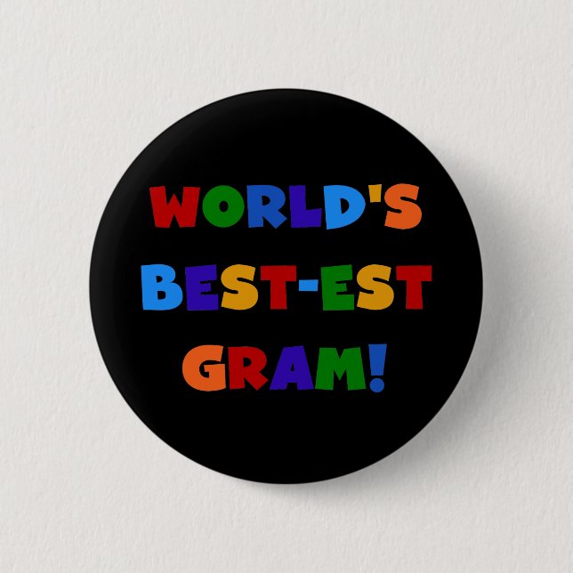 World's Best-est Gram Bright Colours Gifts 2 Inch Round Button (Front)
