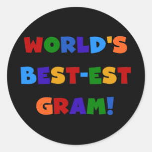 World's Best-est Gram Bright Colours Gifts Classic Round Sticker
