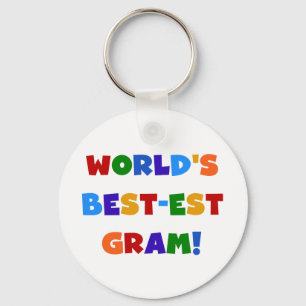 World's Best-est Gram Bright Colours Gifts Keychain