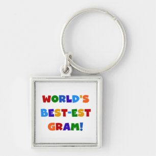 World's Best-est Gram Bright Colours Gifts Keychain