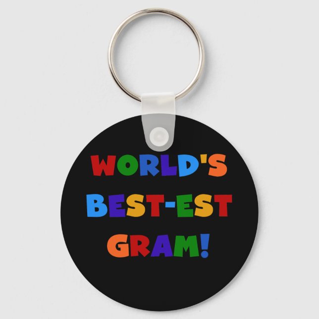 World's Best-est Gram Bright Colours Gifts Keychain (Front)